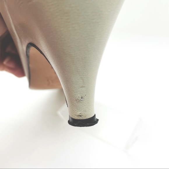 Vintage YSL Grey Kid Leather Heels Pumps Size 7N - Picture 8 of 12